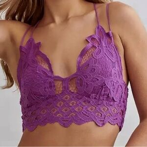Free People Adella Lace Bralette in Orchid Size Medium